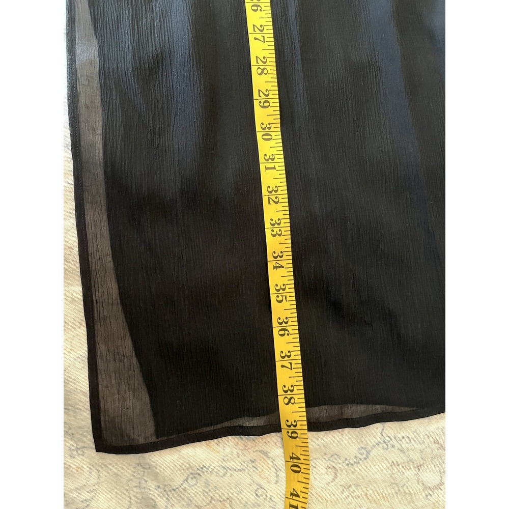 Chico's Women's Lightweight Semi-Sheer Cover Up Tunic Size 1 Black White Embroid - Picture 7 of 10
